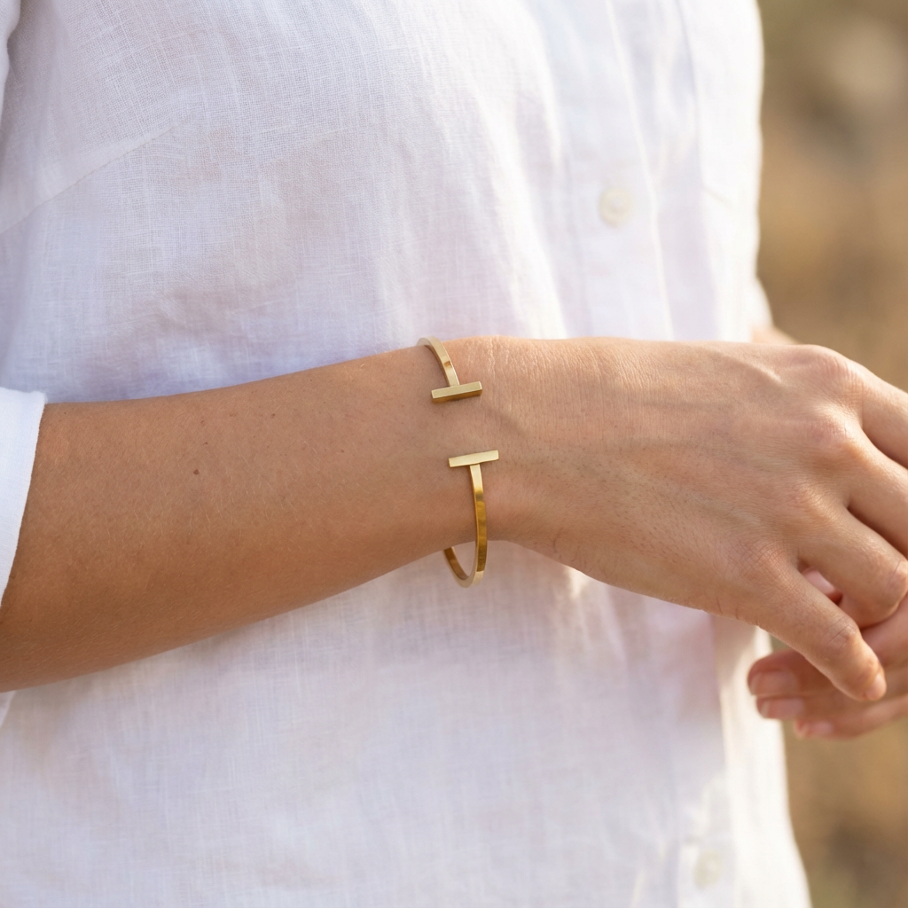 Brass Bracket Bangle Cuff - Karmic Kollections Designs