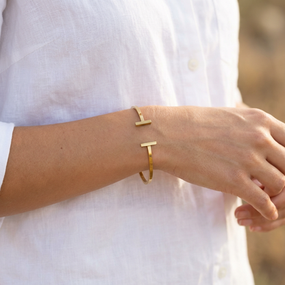 Brass Bracket Bangle Cuff - Karmic Kollections Designs