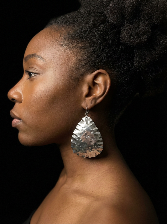 Hammered Stainless Steel Earrings - Karmic Kollections Designs