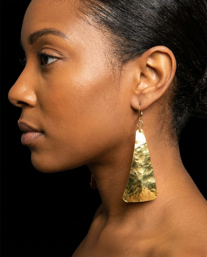 Brass Hammered Earrings - Karmic Kollections Designs