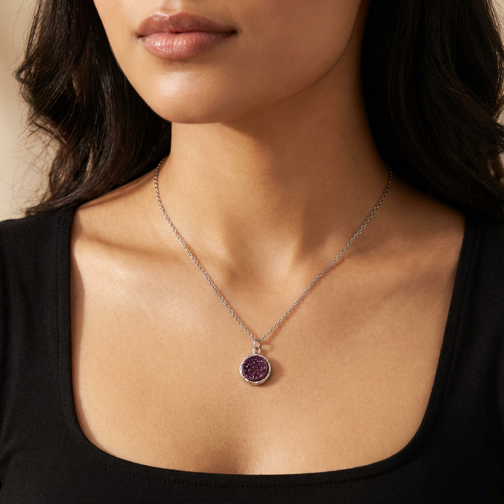 Berry “Druzy” Pendant - Karmic Kollections Designs