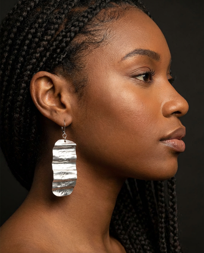 Hammered Stainless Steel Earrings - Karmic Kollections Designs