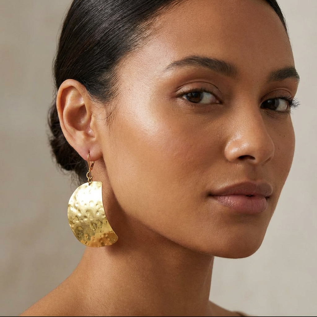 Brass Hammered Earrings - Karmic Kollections Designs