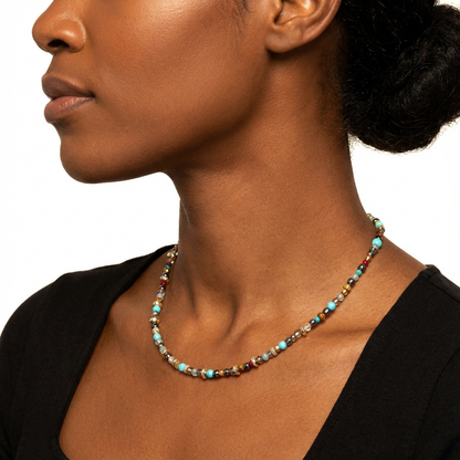 Mixed Gemstone Beaded Necklace - Karmic Kollections Designs