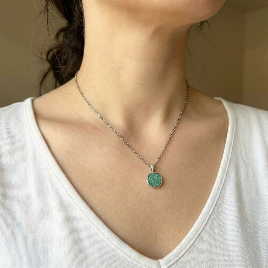 Seafoam “Druzy” Pendant - Karmic Kollections Designs