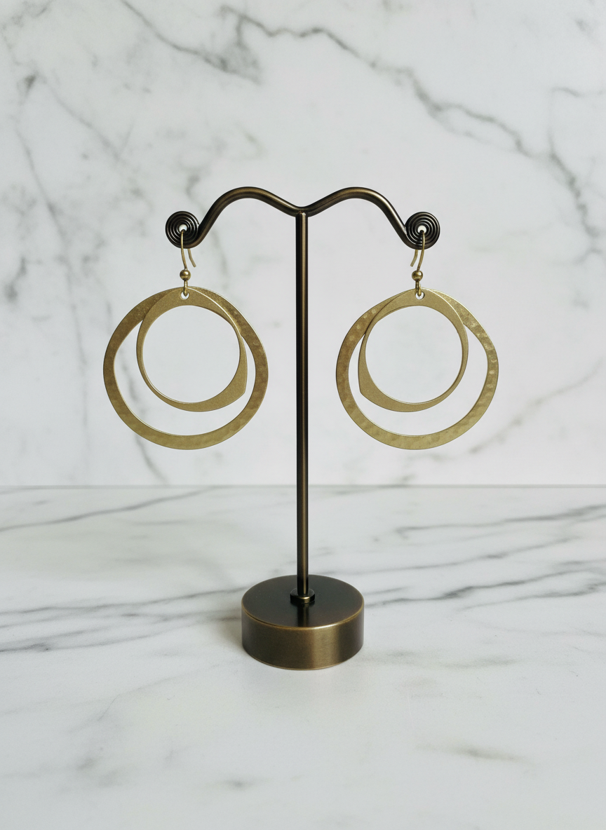Brass Double Hoops - Karmic Kollections Designs