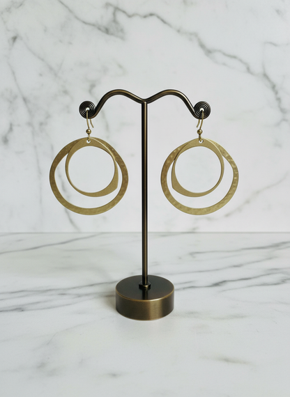 Brass Double Hoops - Karmic Kollections Designs
