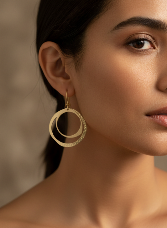 Brass Double Hoops - Karmic Kollections Designs