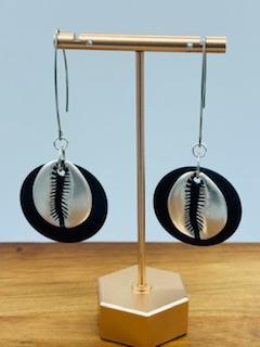 Gunmetal Cowry Shell Drops